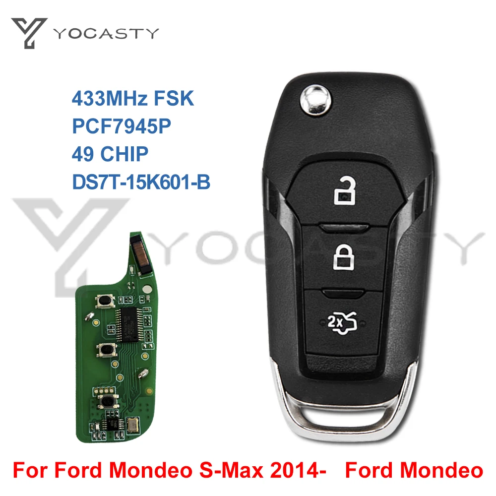 

Yocпластика DS7T-15K601-B дистанционный ключ-брелок от машины аксессуары для 2014 2015 2016 Ford KA + Modeo Glaxy S-Max