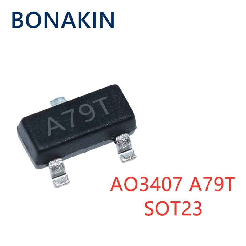 50 шт., AO3407, 3407 Φ MOSFET A79T MOSFT P-Ch -30V -3.6A 64mohm, транзистор с полевым эффектом, новый и оригинальный