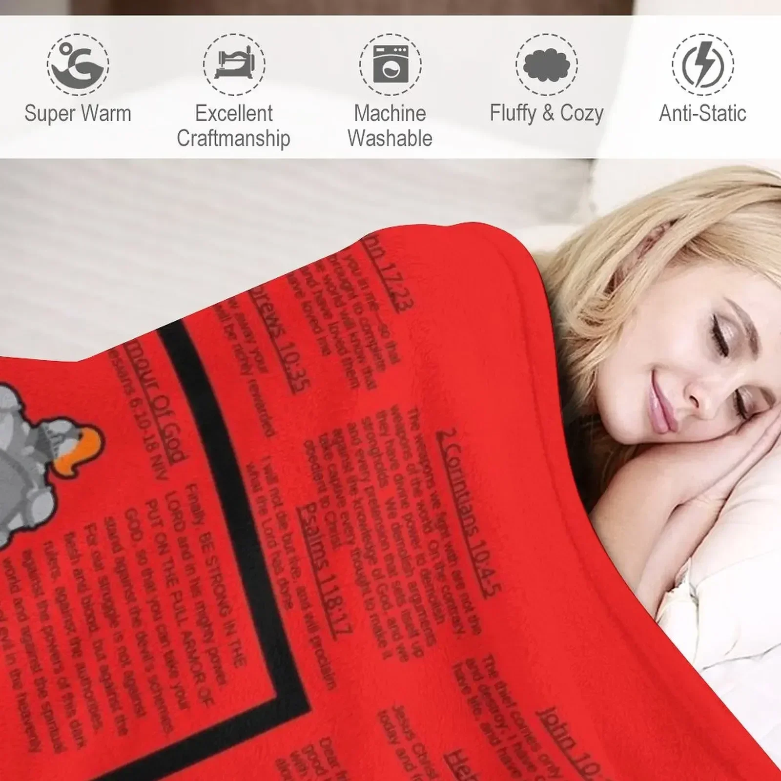 Молитвенное одеяло Armor Of God (NIV) Красное с начинками Идеи подарков на День святого