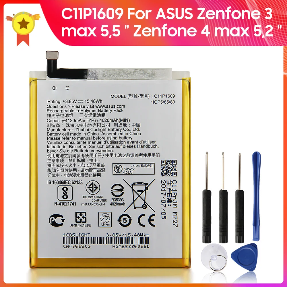 Оригинальный аккумулятор C11P1609 для ASUS Zenfone 3 max 5 дюйма ZC553KL X00DDA 4 2 ZC520KL сменный 4120 мАч