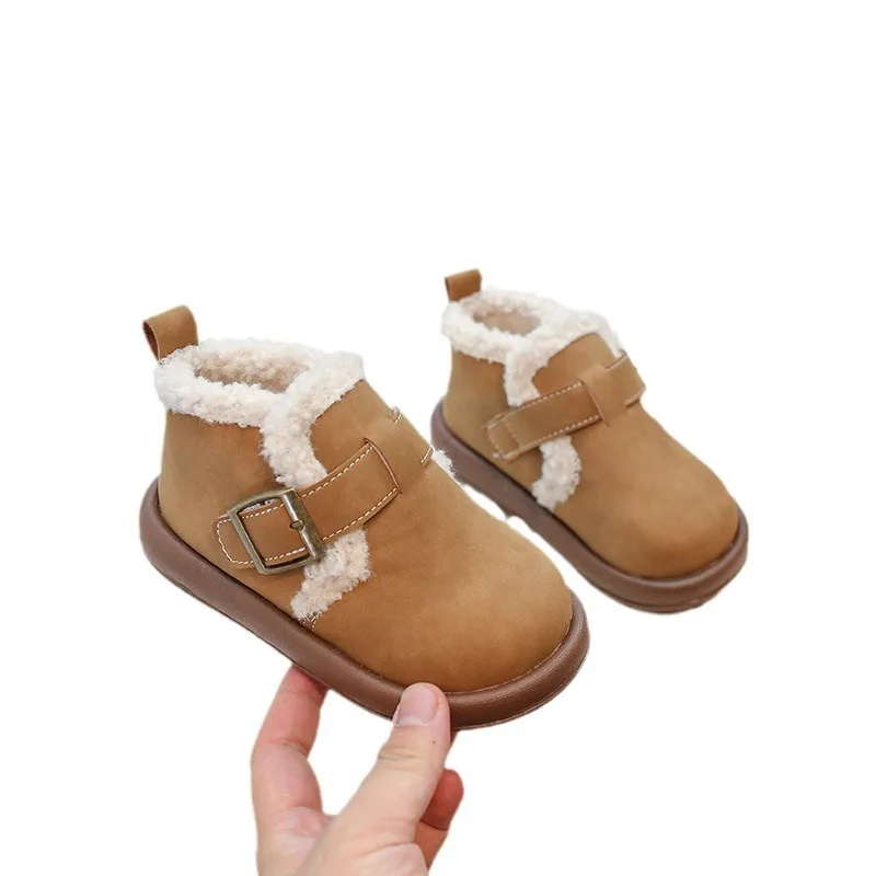 2024 новые зимние детские ботинки для девочек модные нескользящие в корейском