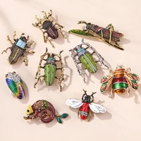shmik women men bee beetle crystal pearl brooches pin fashion metal cute insect jewelry accessoreis retro womens mens brooch
