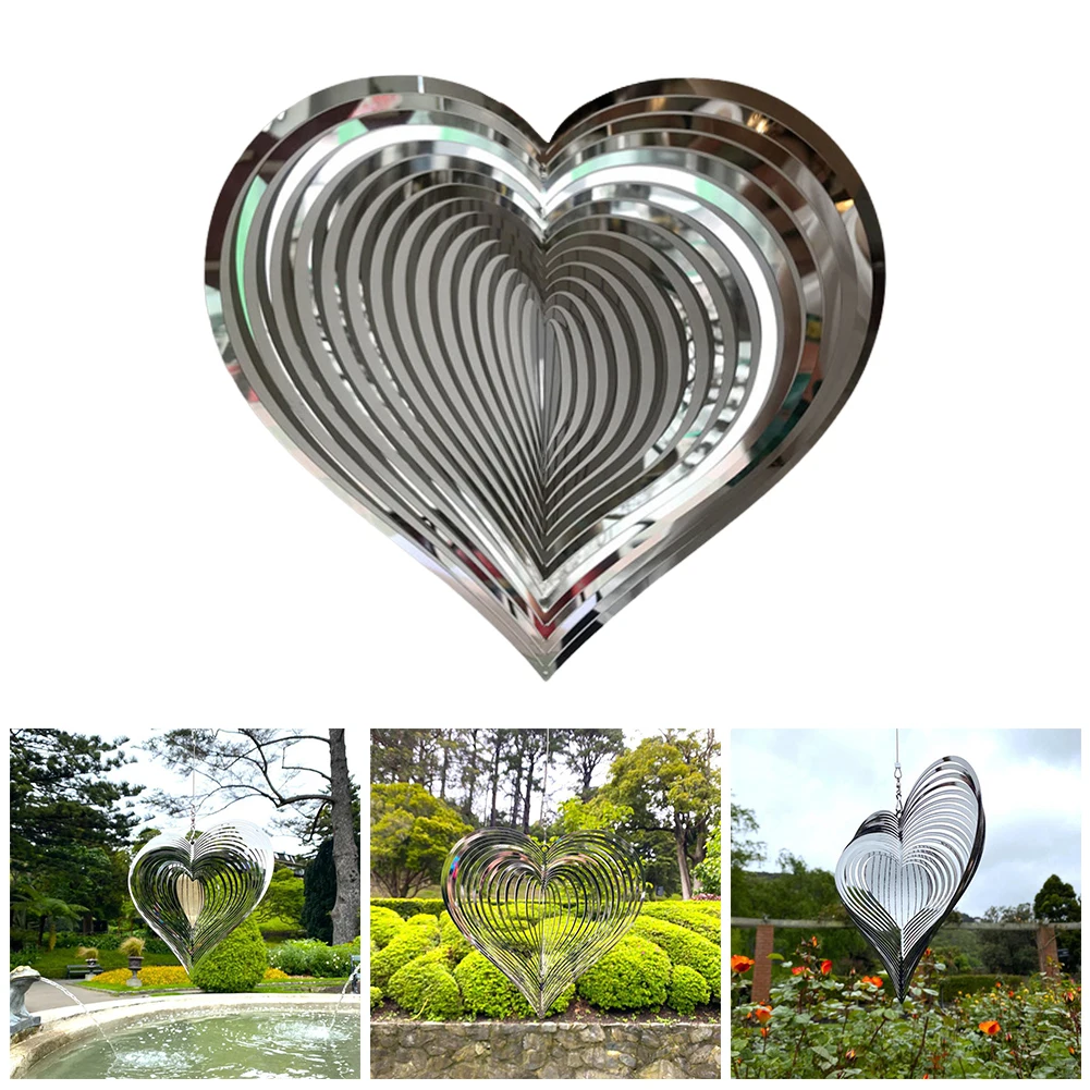 

Beating Heart Wind Spinner Love Metal ABS Rotating Wind Chime Stainless Steel Wind Rotating Ornament Wind Chime Hang Decor