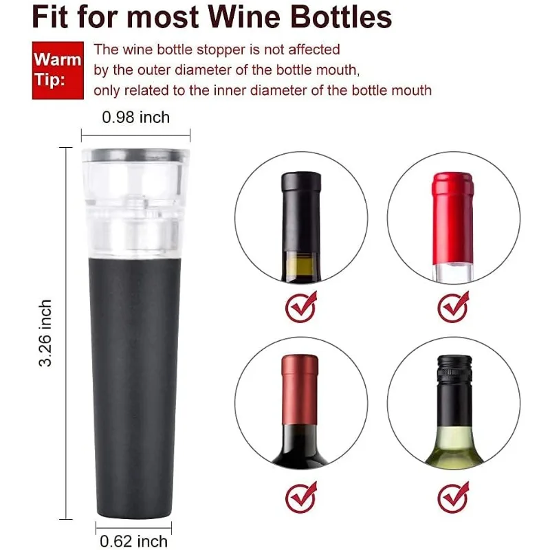 Многоразовая вакуумная пробка для бутылки вина со встроенным вакуумным насосом