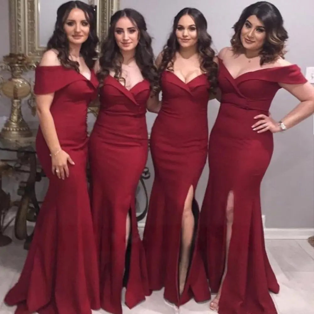 

Party Night Club Long Maxi Dresses 2021 Women Summer Soild Sexy V-neck Slit High Waist Dresses Red Slim Bodycon Vintage Female