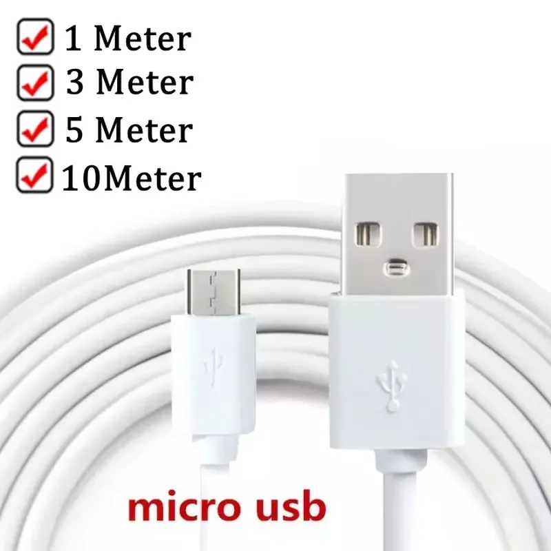 

NEW2022 10m/5m/3m/1m Micro USB Charging Cable Android Charger Cable Extra Long Charging Wire Cord For Mobile Phone Webcom Tablet