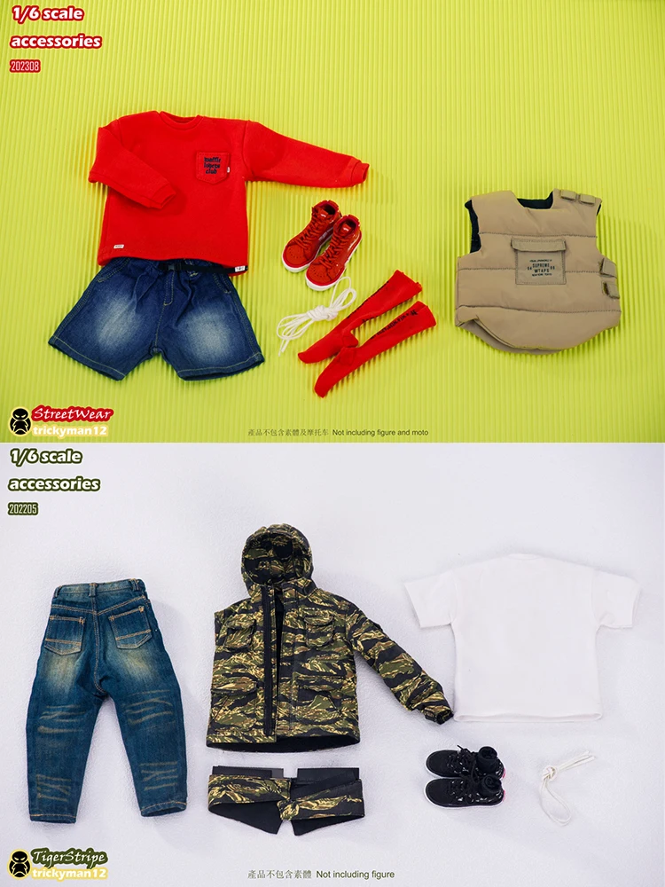 Мужской джинсовый костюм с принтом тигра Свитшот и жилет 12 дюймов