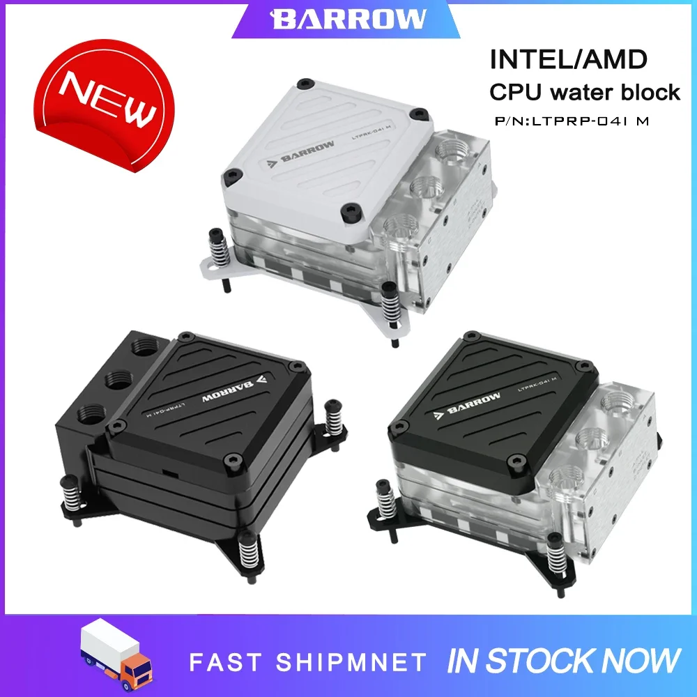 Фото Водяной насос Barrow LTPRK-04 M/POM 10W PWM + блок для процессора, совместимый с AMD AM3 AM5 / INTEL 1700 1200 115X X99 2011, водяное охлаждение ARGB. №1