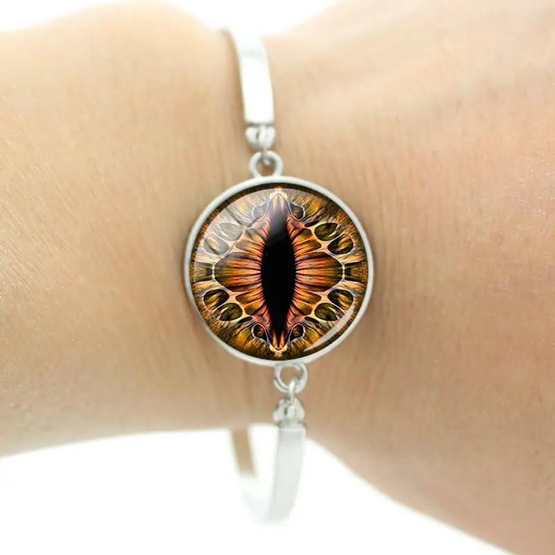 

Handmade Bracelets Dragon Eyes Glasss Cabochon Bangles Personality Link Bracelets Creative Design Charm Fashion Ornaments FXQ314