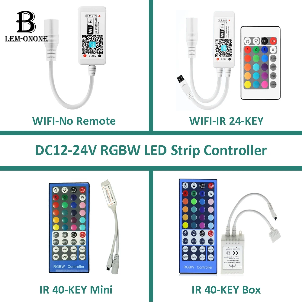 

Пульт дистанционного управления для подсветильник Ки RGB 5050, 12 В, RGB, ИК, Wi-Fi, регулируемый цвет
