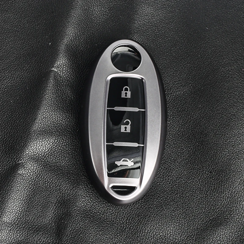 

Чехол для ключа автомобиля Nissan, 5-кнопочный чехол для ключей из ТПУ, серый металлик, брелок для ключей для Nissan Altima Sentra Rogue Pathfinder Murano Armada M