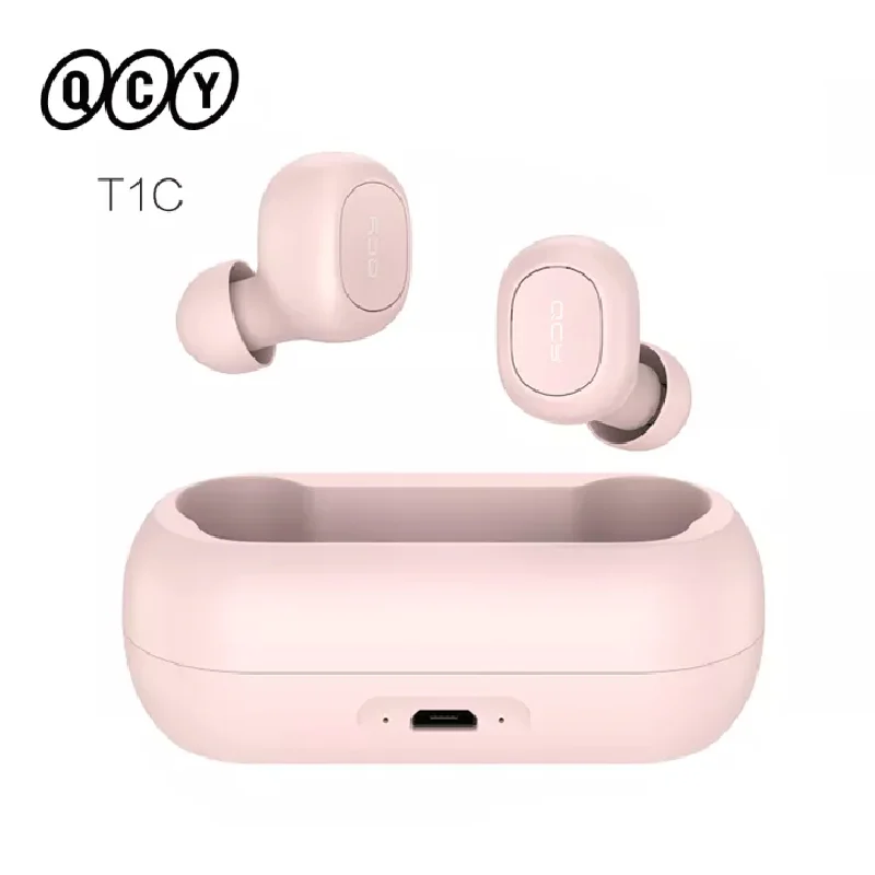 

QCY T1C Bluetooth 5.0 Earphone Wireless 3D Stereo TWS Headphone with Dual Microphone Headset HD Call Earbuds Customizing APP
