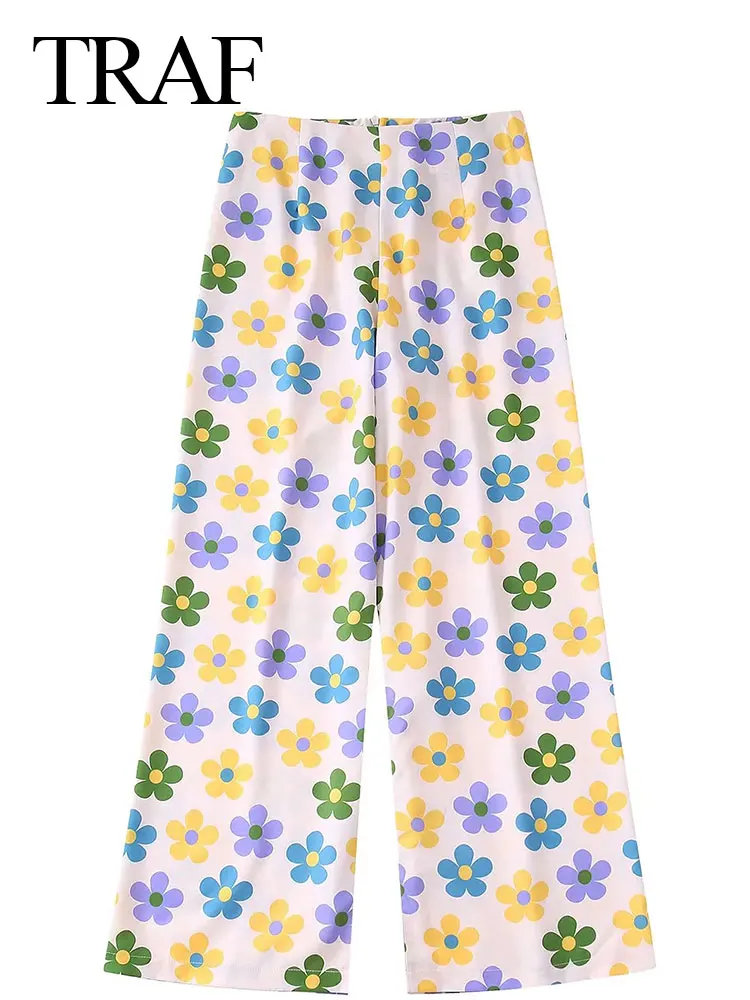 

Брюки женские с широкими штанинами и карманами, на молнии