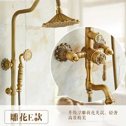 Смесители для душа, античный смеситель для ванной комнаты, душевая лейка, настенный ручной латунный душевой набор