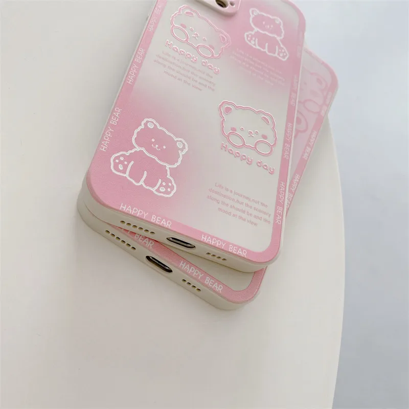 Роскошный милый розовый мягкий чехол с медведем на весь экран для OPPO Realme XT C2 8i 5 6 8