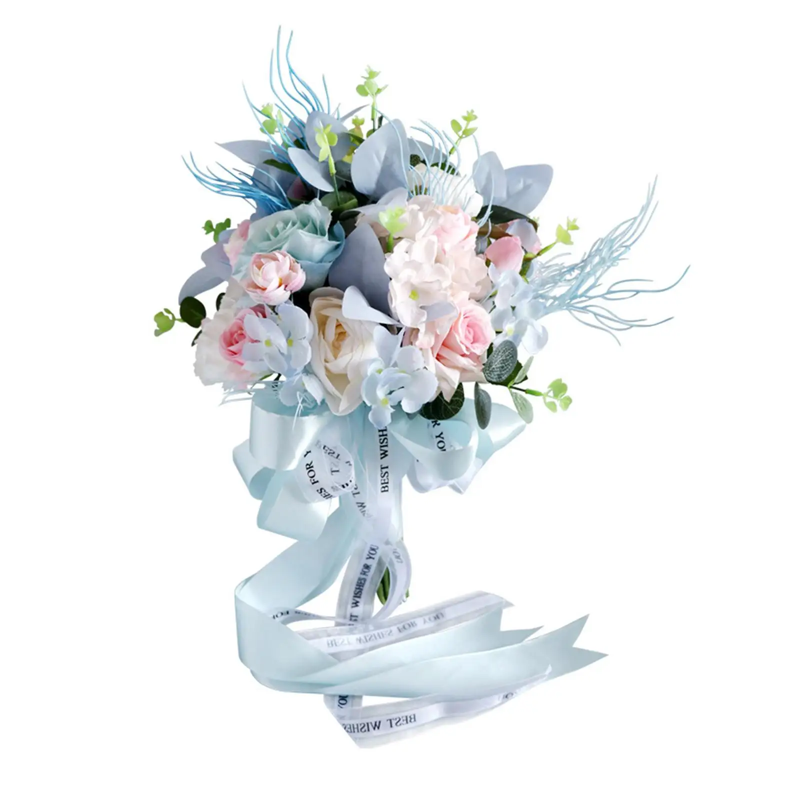 

Handmade Wedding Bride Bouquets Eucalyptus with Silk Ribbon Faux for Graduation Decoration #Multipurpose Backdrop