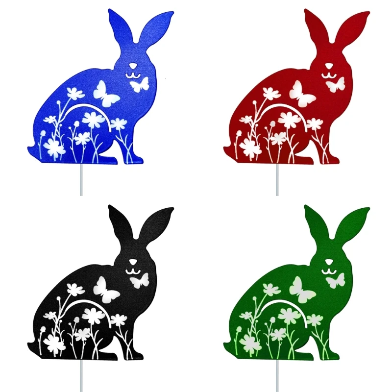 

Wrought Iron Rabbit Garden Stake Decorative Sign Ornament Art Crafts