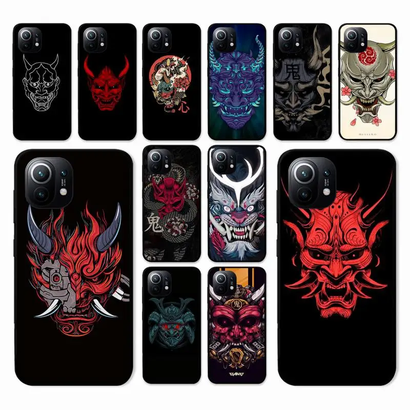 

Samurai Oni Mask Phone Case for Xiaomi Mi 12s Ultra 11 11x 10t 9 8 Se 12 Note 10 Pro Lite Poco X3 F3 M3 Cover