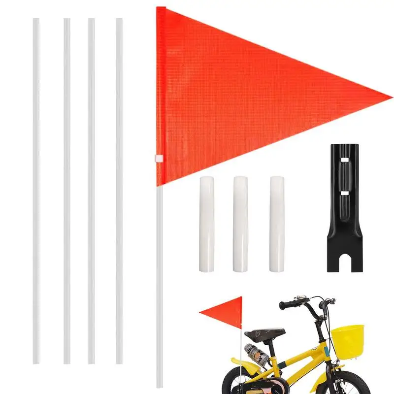 

Велосипедные флаги, регулируемый по высоте красный безопасный флаг с шестом из стекловолокна, прочный флагами для детей и взрослых, для велоспорта на открытом воздухе