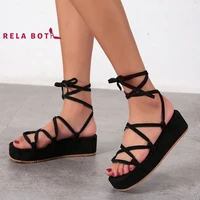 summer solid peep toe one word strap breathable flat heel fish toe spot fashion sandals platform shoes round head cloth sandals