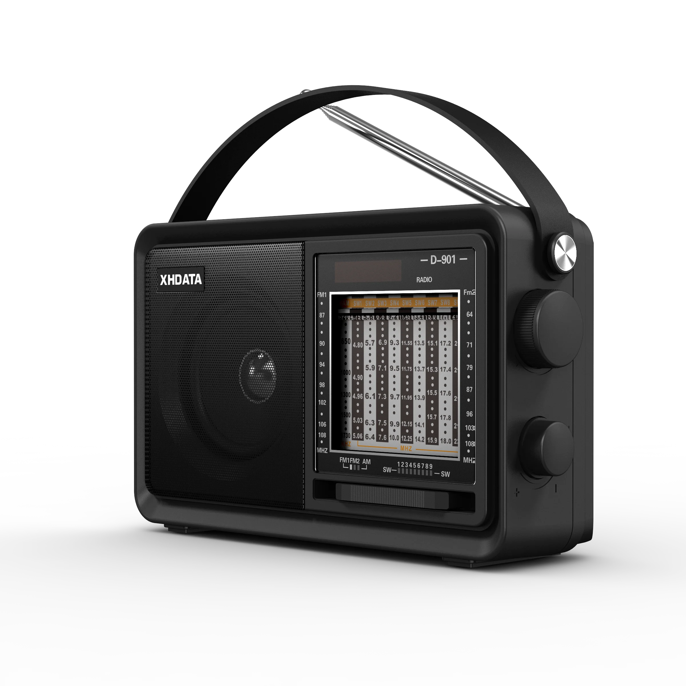 XHDATA D-901 AM FM SW портативное радио Bluetooth-совместимый радиоприемник с динамиком