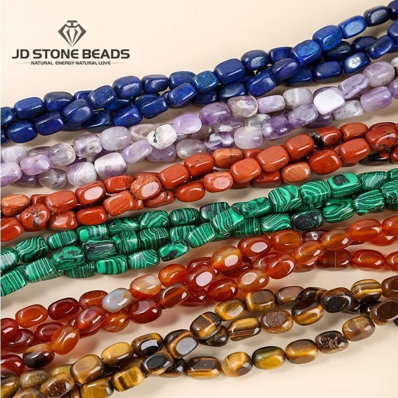 

8*12mm Natural Stone Agate Jasper Circular Square Beads Loose Spacer Cube Bead For Jewelry Making Bracelet Necklace Accessory