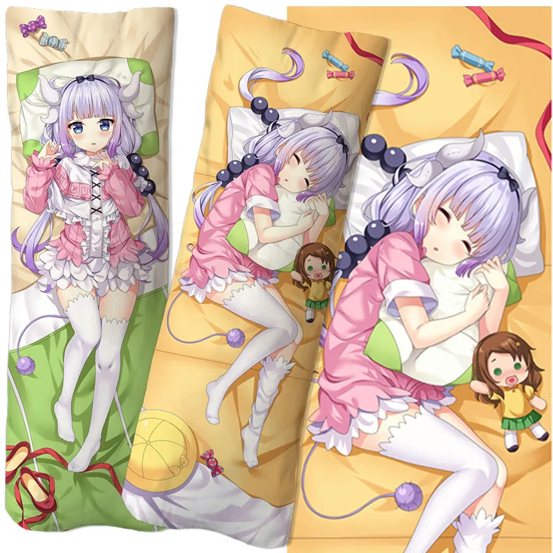 

Miss Kobayashi's Dragon Maid Anime Dakimakura Home Kawaii Decorative Pillows For Sofa Pillowcase Peach Skin 2 Way Cushion Cover