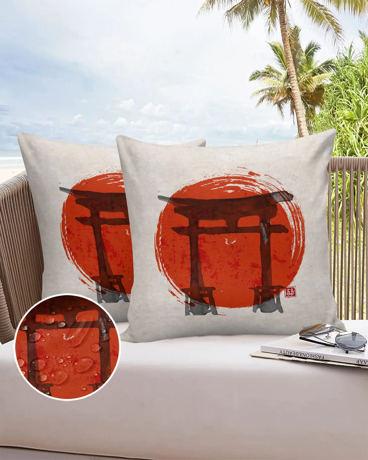 

Door Japan Scenery Country Sofa Double-sided Printing Pillow Covers 30 X 50cm Waterproof Square Pillowcase for Bedroom