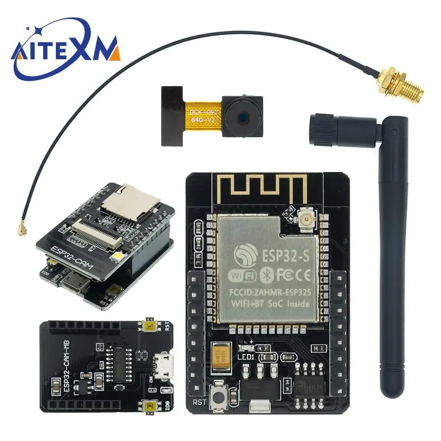 ESP32-CAM-MB WiFi + Bluetooth модуль камеры ESP32 макетная плата CH340 CH340G OV2640 камера 2,4G антенна для Arduino