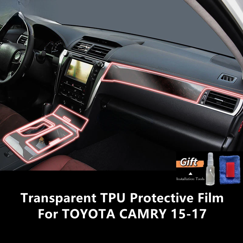 

For TOYOTA CAMRY 15-17 Car Interior Center Console Transparent TPU Protective Film Anti-scratch Repair Film Accessories Refit