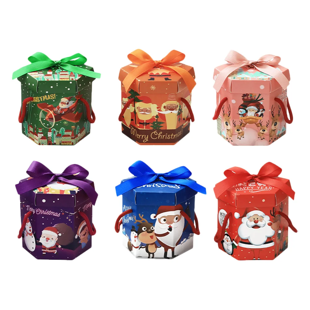 

Christmas Boxes Box Candyholiday Party Giftsupplies Storage Eve Bags Favor Treat Goodie Containers Cookie Paper