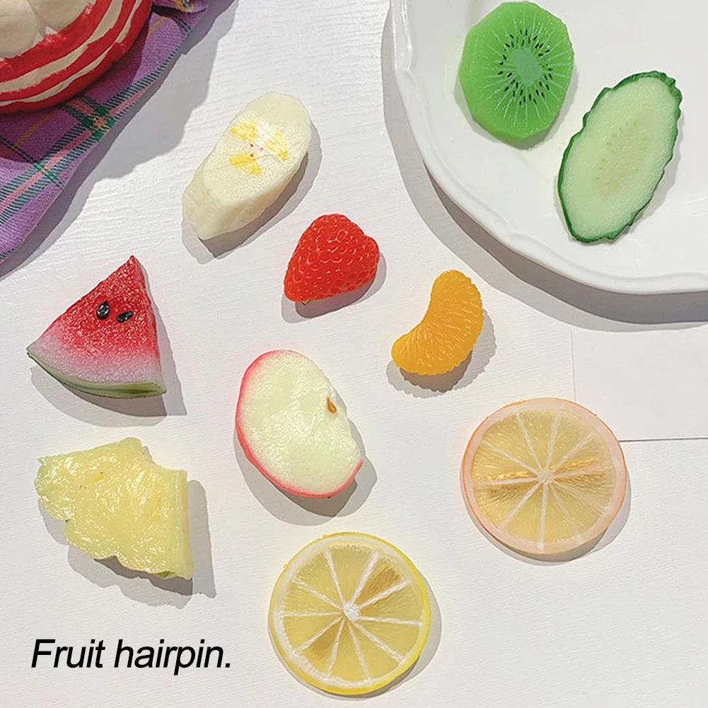 

1 PC Funny Show Fruit Strawberry Lemon Hairpin Simulation Food Hair Clips For Kids Girls Women Hair Styling Tool Duck Bill Clips
