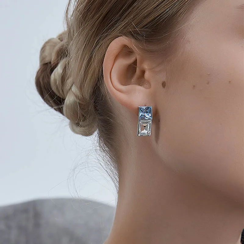 

Timeless Wonder Fancy Zirconia Geo Stud Earrings for Women Designer Jewelry Goth Trendy Sweet Party Fashion Korean Anime 2642