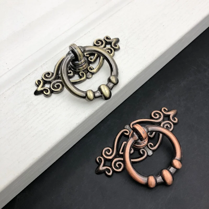 

Zinc alloy new Chinese style antique blue red ancient single hole circular clothing cabinet door drawer handle cabinet handle