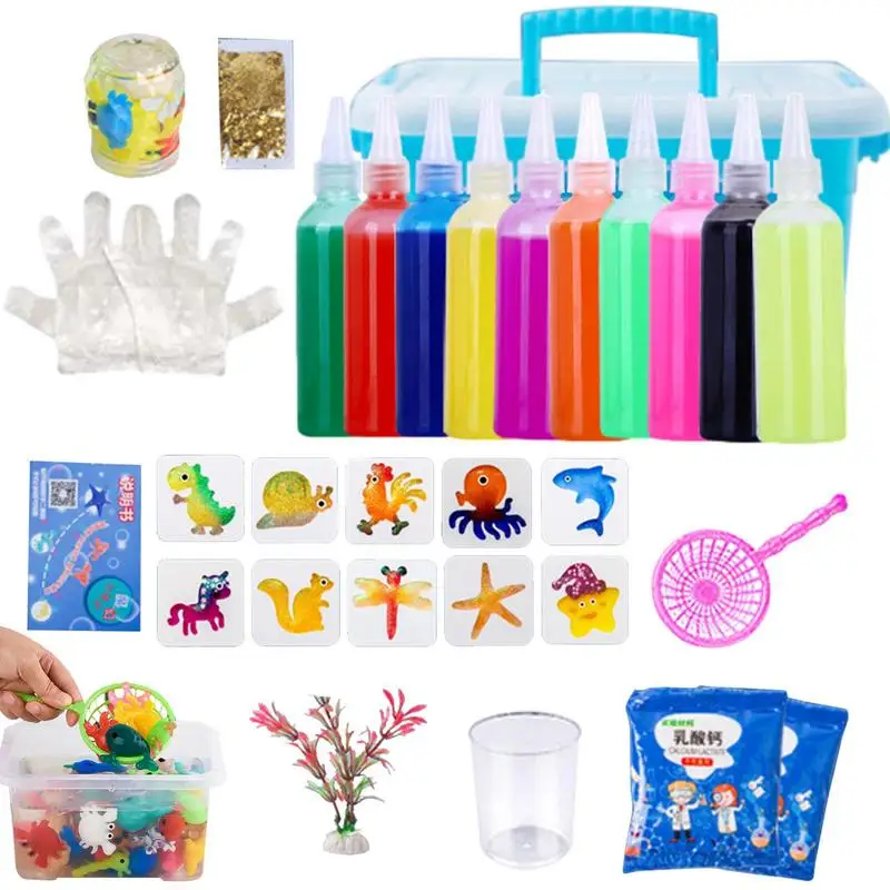 

Magic Water Elf Toy Set Magic Water Elf Water Animal Beads Kit Kids Handmade Fun Puzzle Mold Water Beads Elves Toy DIY Fun