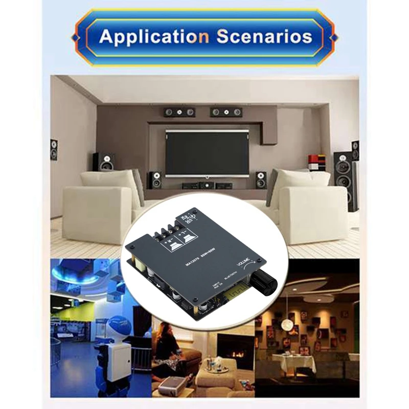 Плата цифрового усилителя мощности Bluetooth MA12070P 2X80 Вт Высокая мощность BT5.0 Стерео