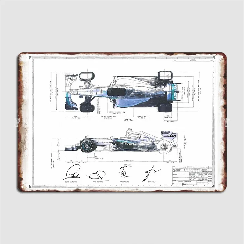 

F1 Patent Poster Metal Plaque Wall Cave Club Bar Printing Painting Décor Tin Sign Poster