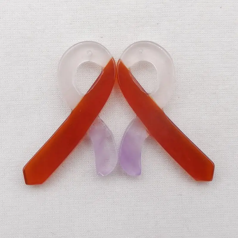 Natural Stone Rose Quartz,Red Agate Amethyst Gemstone Earring Beads For Women 46x26x4mm 11g Beauty Jewelry Accessories