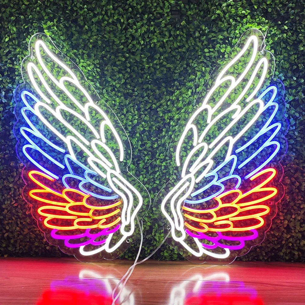 

Dropshipping Free Design Custom Led Light Neon Sign No Moq Angel Wings Neon Sign Custom Led Customize Led Logo Sign