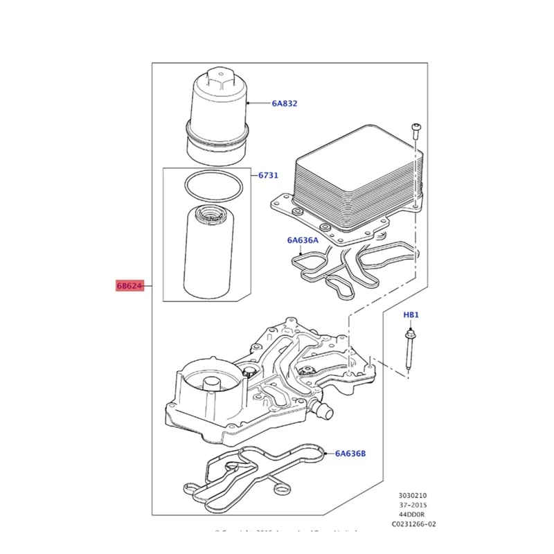 Масляный фильтр двигателя LR022895 радиатор LR113200 LR077242 для Land Rover Range Sport 4 TDV8 2011-2019