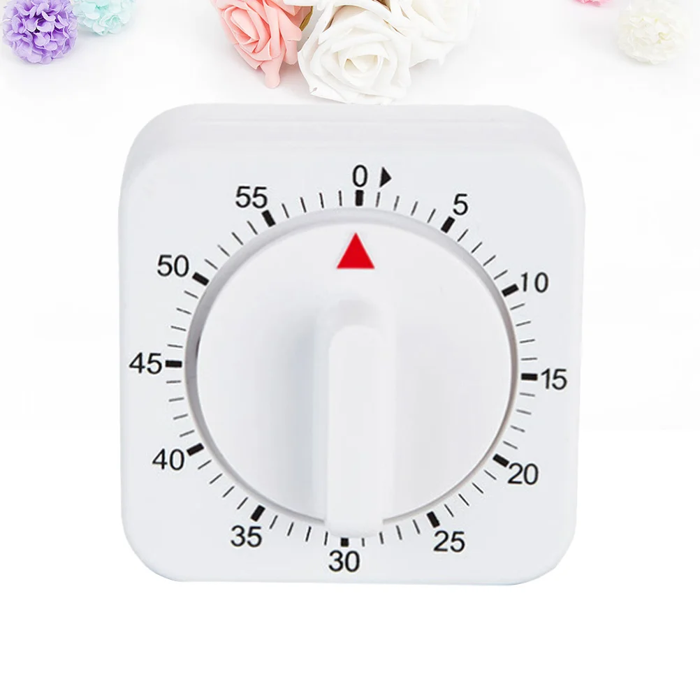 

Kittchen Square Mechanical 60 Minutes Timer Alarm Clock Kitchen Gadgets for Home Restaurant (White) Chronometer Chef