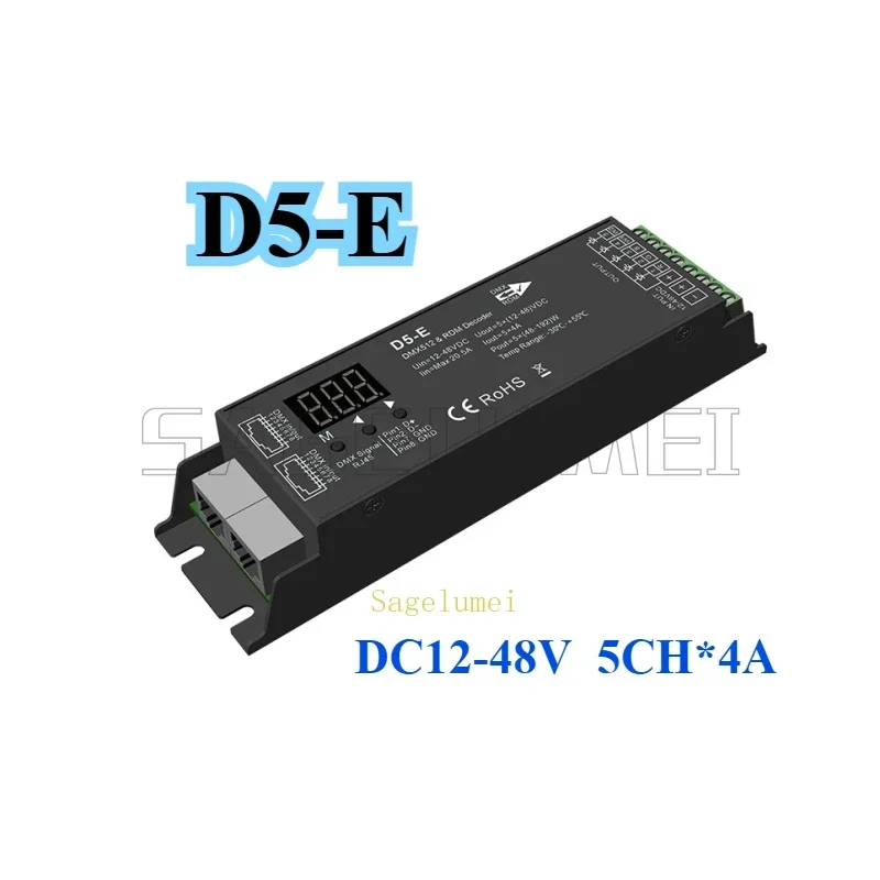 Skydance D4-E/P D5-E/P CV DMX512 и RDM декодер 4-канальный ШИМ-контроллер цифровой дисплей XLR3 RJ45