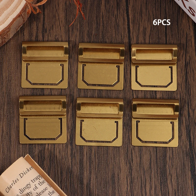 

6pcs Brass Index Clip Brief Style brass Clip Bookmark Book Mark Clips Teacher Gift School Office Supplies Stationery