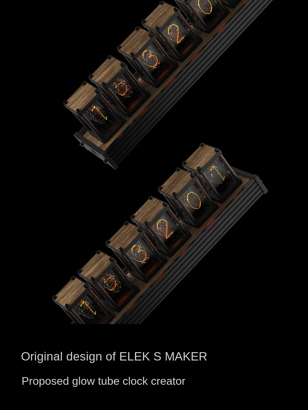 EM | RGB Светящиеся трубчатые часы набор для самостоятельной сборки настольное