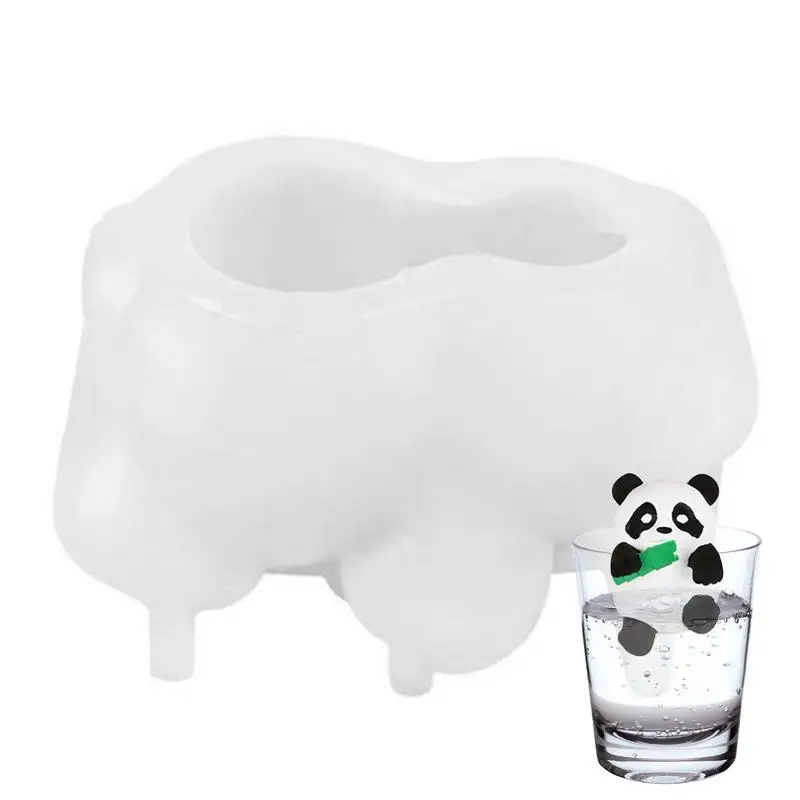 

Panda Ice Molds Ice Maker Mold Reusable 3D Silicone Leak Proof Ice Molds For Whiskey Bourbon Cocktails Coffee Soda Fun Drinks