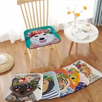 colorful flower pets round sofa mat dining room table chair cushions unisex fashion anti slip outdoor garden cushions