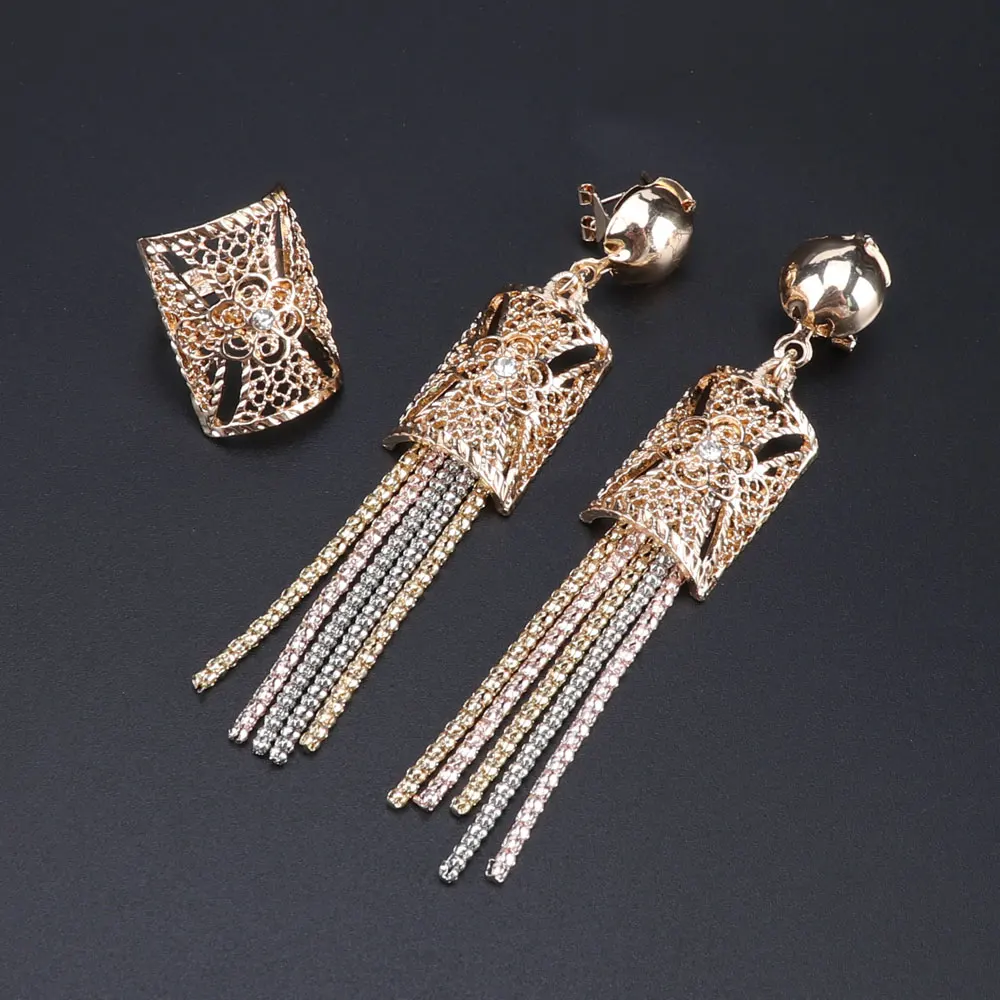 Новые великолепные африканские Винтажные Ювелирные наборы золотого цвета с