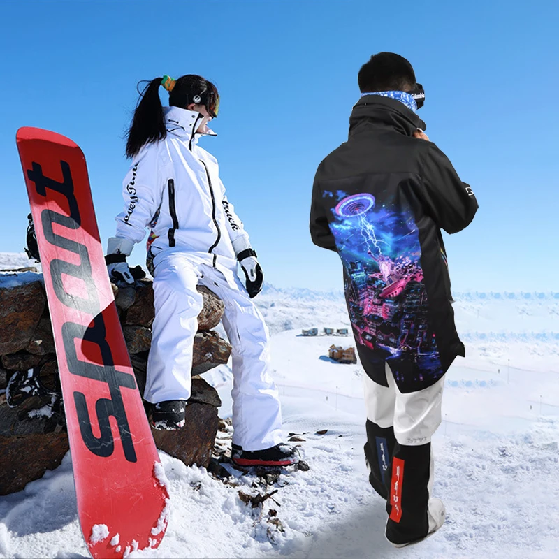 

2023 Winter Oversize Ski Suit Men Women Warm Windproof Waterproof Ski Jacket Detachable Ski Pants Mountain Female Snowboard Set