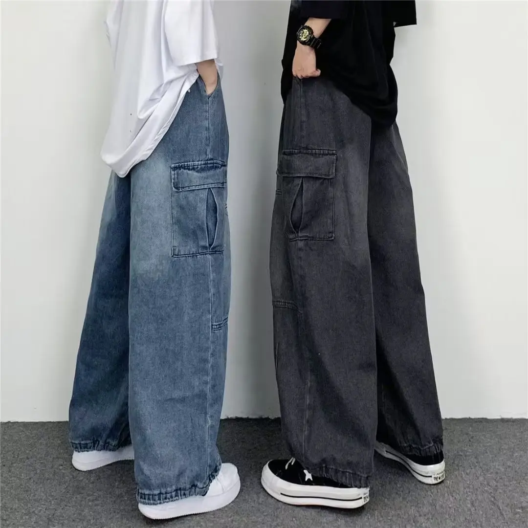 

Джинсы женские джинсовые с завышенной талией, брюки-багги с широкими штанинами, яркие брюки-клеш, Y2k