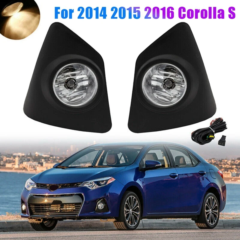 

Для 2014 2015 2016 Toyota Corolla S передний бампер, противотуманные фары, прозрачные линзы, задняя фара дальнего света с фотоэлементами, набор пар